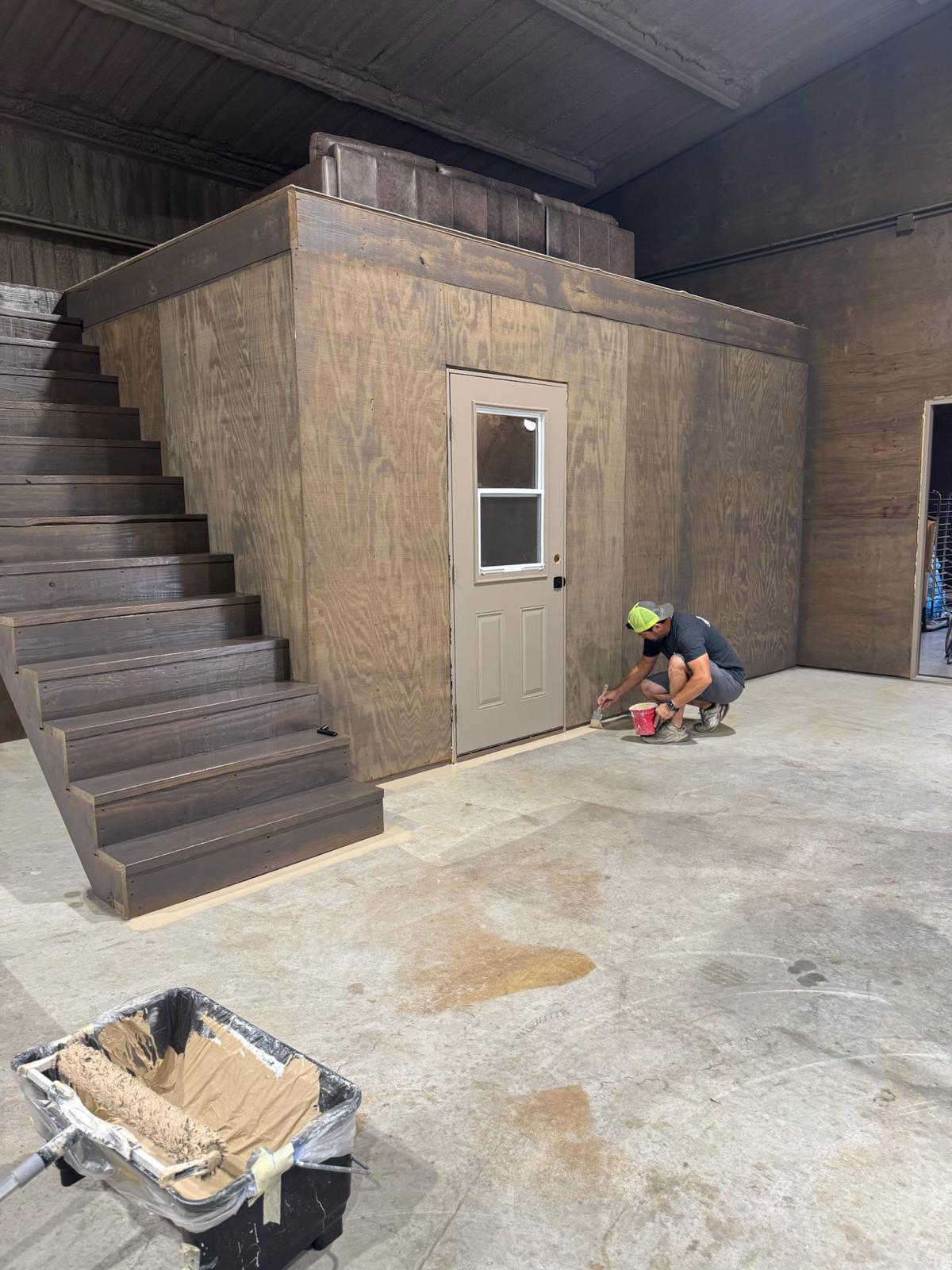 Shiny new epoxy garage floor