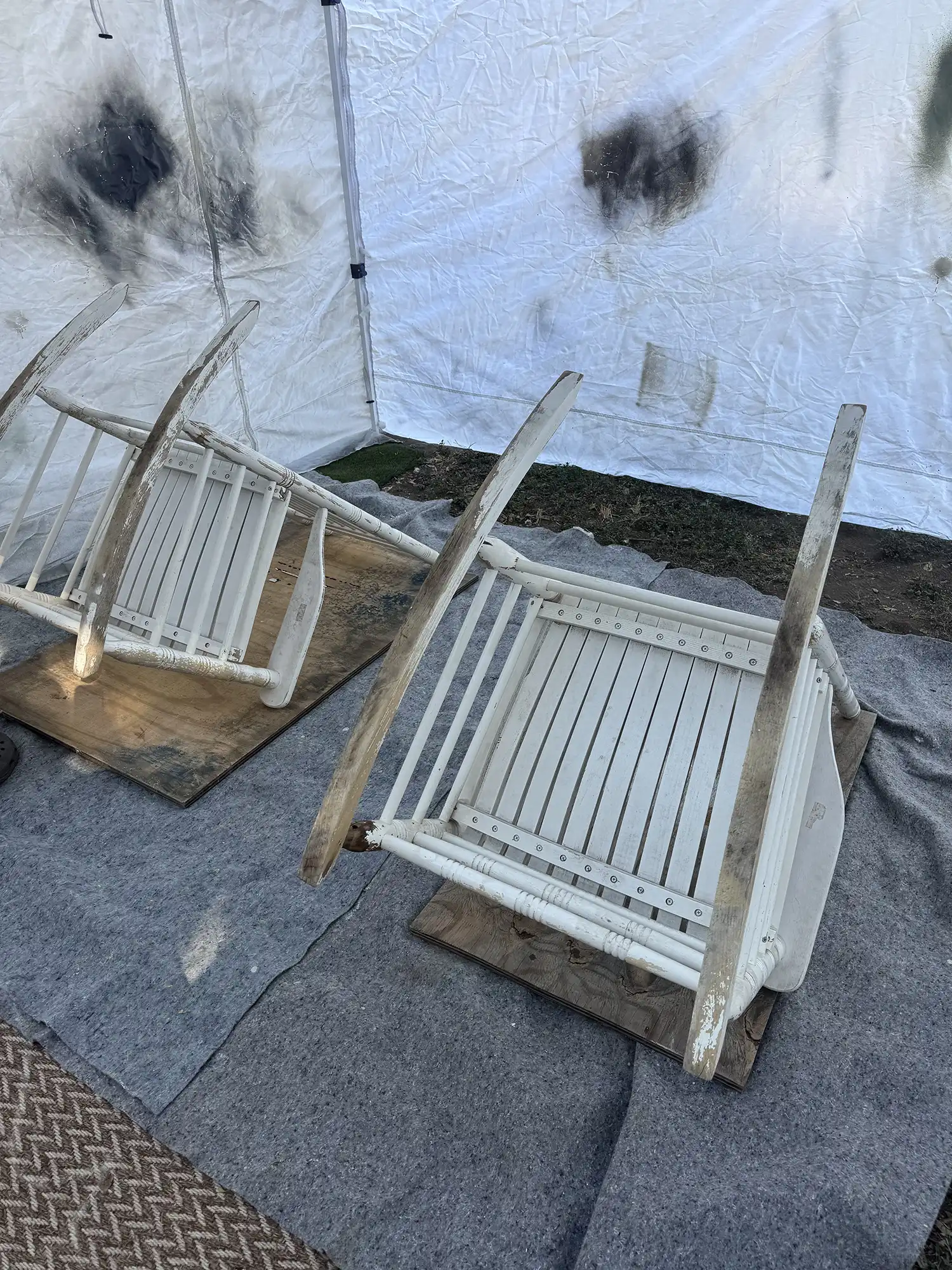 Exterior of a home being painted